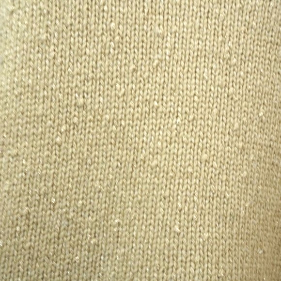 Banana Republic Gold Shimmery Crew Neck Zipper Sides Wool Blend Sweater SZ Small - Picture 4 of 11